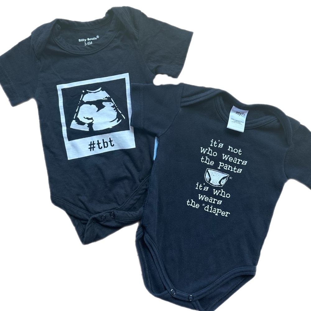 Unisex Funny  Baby 3-6M Graphic Diaper Shirts/Onesies